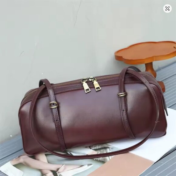 Cowhide Genuine Leather Shoulder Bag Korean Designer 2025 Excellent Condition - Picture 10 of 13